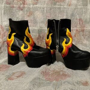 Used Flame Fire Platform Heels by Current Mood
